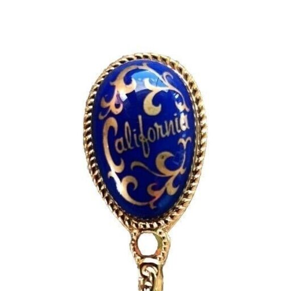 Vintage California SOUVENIR Spoon Enameled And Gold Tone Japan Stamped - Picture 2 of 8